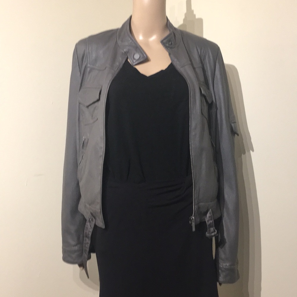 Calvin Klein Grey leather Jacket M